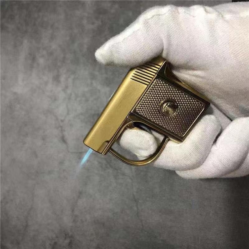 Metal portable mini gun lighter direct impact windproof high-end