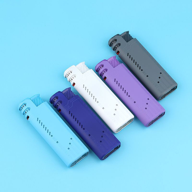 New windproof lighter straight blue flame metal explosion-proof advertising customization