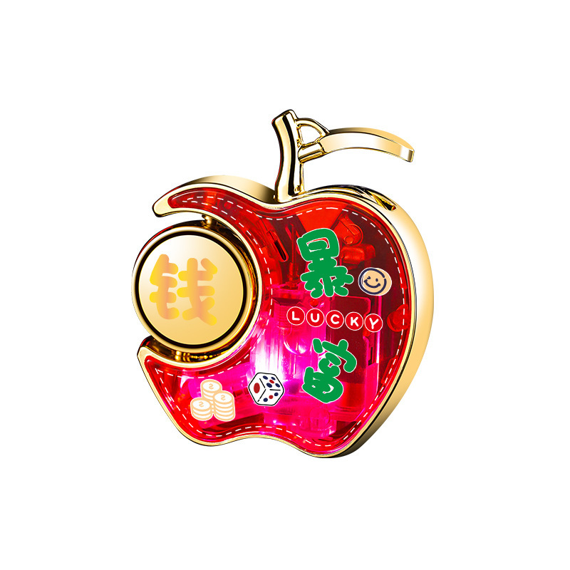 Cartoon cute glowing apple gyro open flame lighter personalized gift for boyfriend and girlfriend