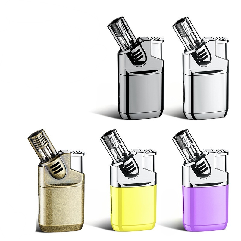 New elbow straight-flush inflatable lighter high-quality metal spray gun cigar moxibustion igniter