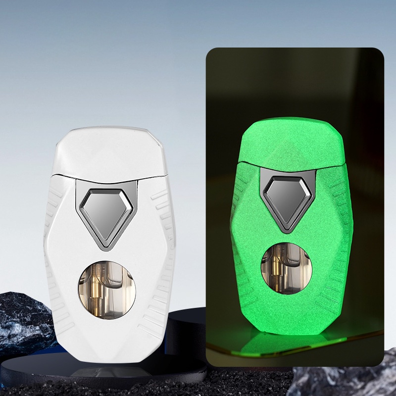 Double flame lighter high-end portable portable cool lighter transparent wholesale