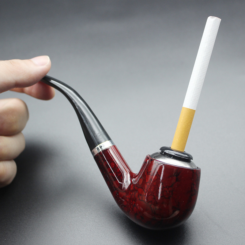 Classic style of cigarette tobacco double-purpose resin pipe
