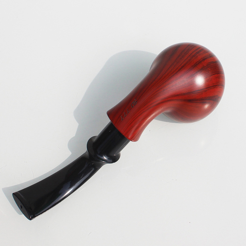 Crimson big round head wood grain pipe