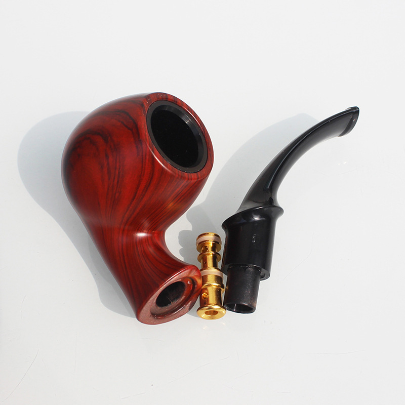 Crimson big round head wood grain pipe