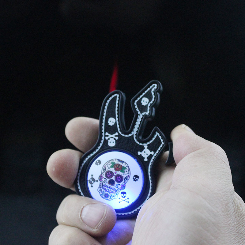 New creative windproof lighter inflatable green flame internet celebrity lighter advertising factory