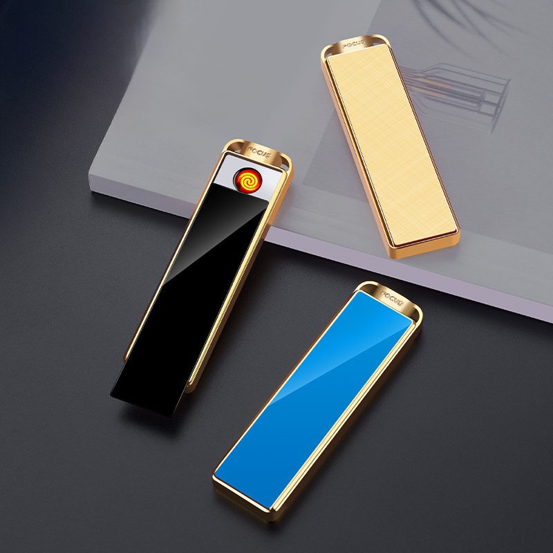 New portable, thin, compact pull-pull cigarette lighter windproof charging lighter