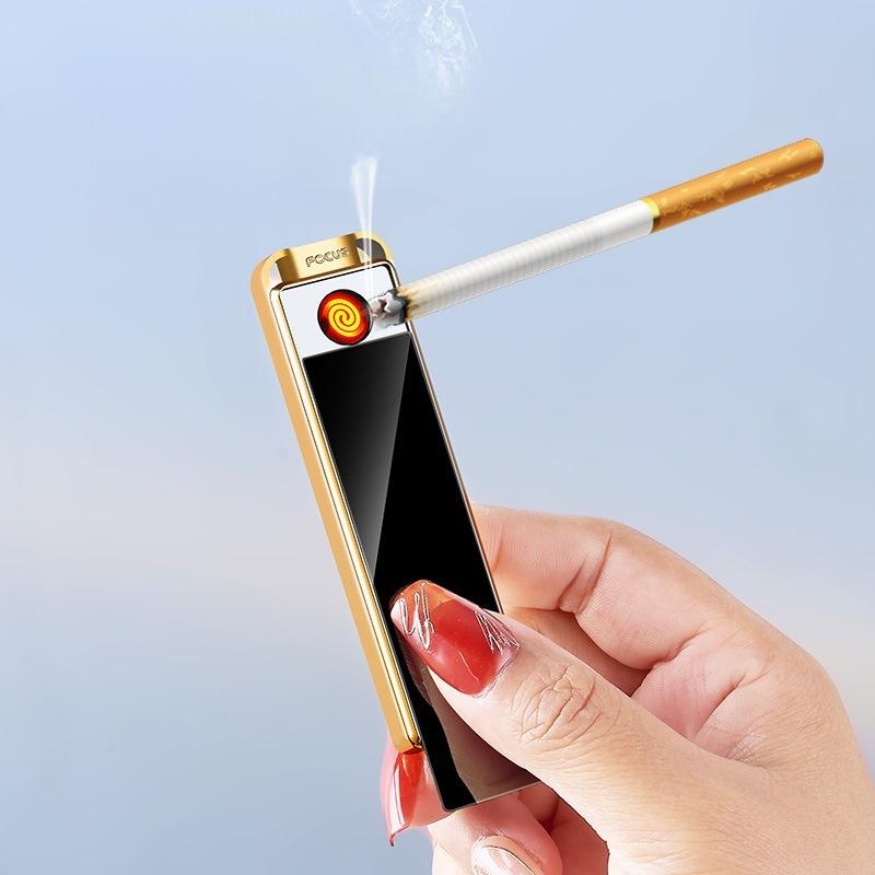 New portable, thin, compact pull-pull cigarette lighter windproof charging lighter