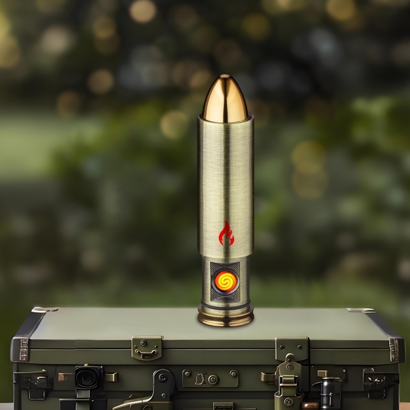 Bullet-shaped windproof charging tungsten cigarette lighter intelligent multiple ignition