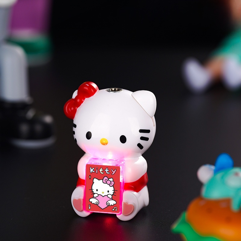 Hellokitty Colorful luminous windproof red flame lighter for girlfriend one piece
