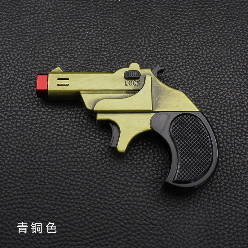 Folding windproof lighter Metal plastic lockable flame direct injection cigarette lighter