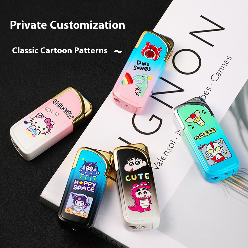Internet celebrity creative mini portable girl cute lighter open flame inflatable personality