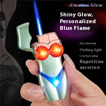 Weird creative luminous bikini beauty windproof lighter styling inflatable metal