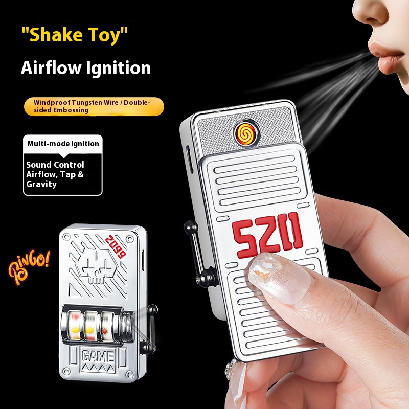 Intelligent voice-controlled induction tungsten wire windproof charging rocker lighter decompression