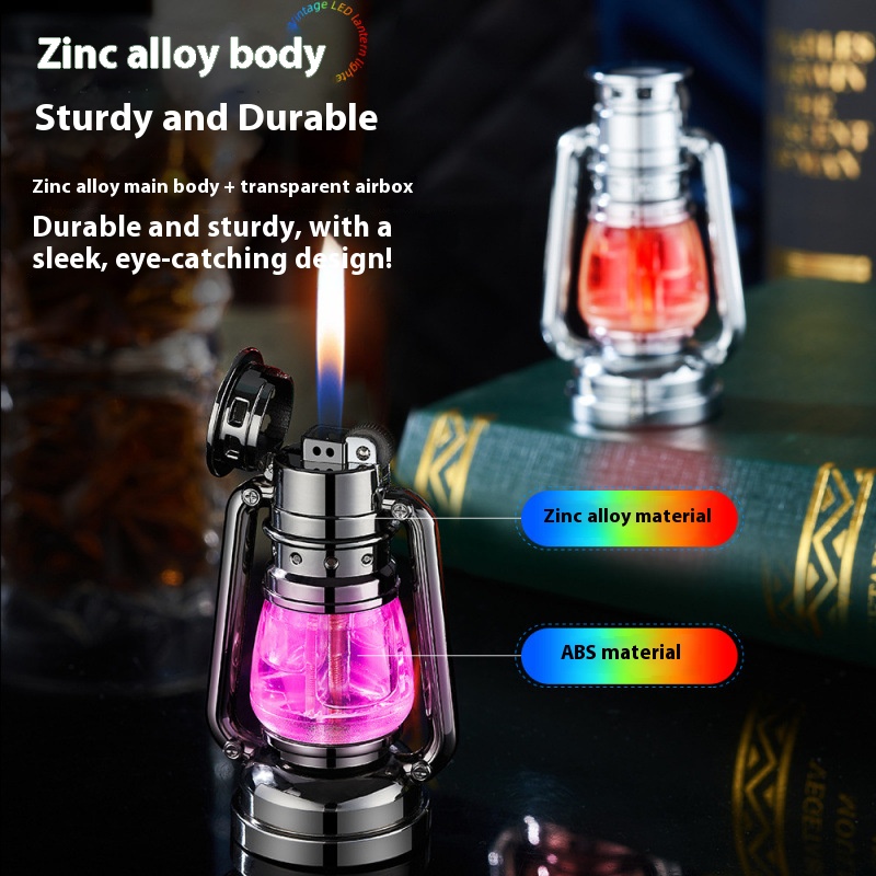 New horse lamp ambient light creative grinding wheel inflatable lighter transparent