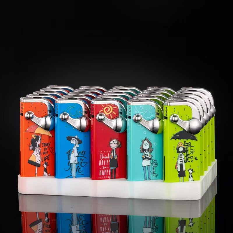 Internet celebrity new rocker lighter inflatable windproof direct blue flame creative personality