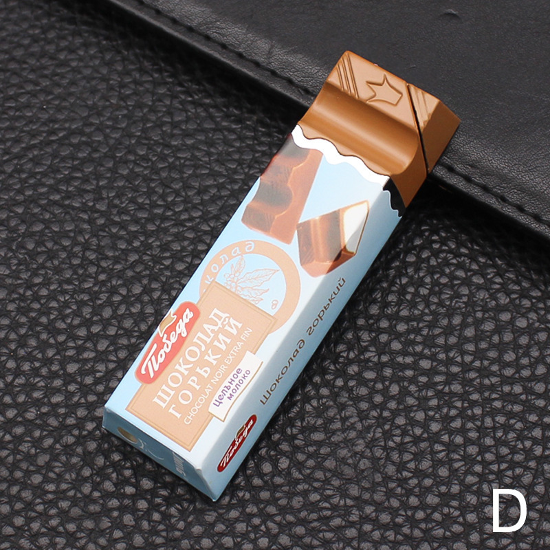 Novel chocolate creative open flame lighter personalized electronic inflatable lighter