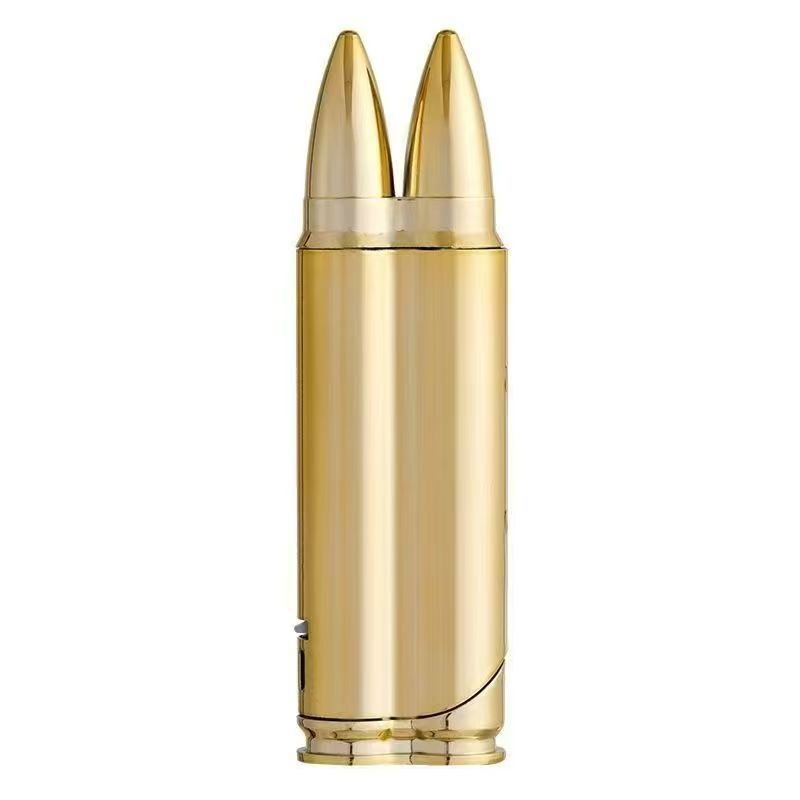 Two bullets and three bullets electroplated brushed windproof red flame lighter metal bullets