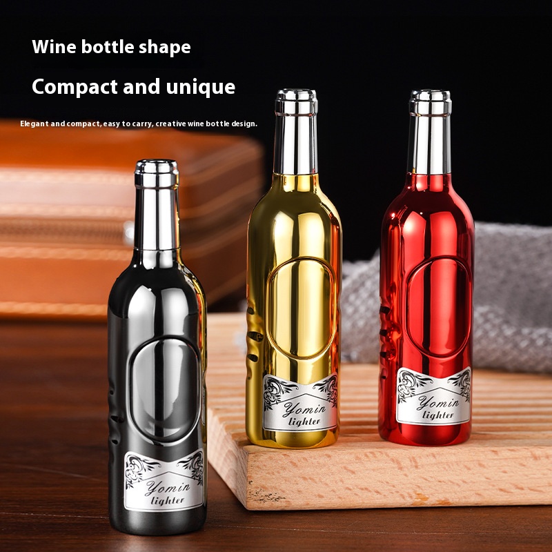 New red wine bottle butane inflatable open flame lighter bar logo advertising gifts gifts wholesale