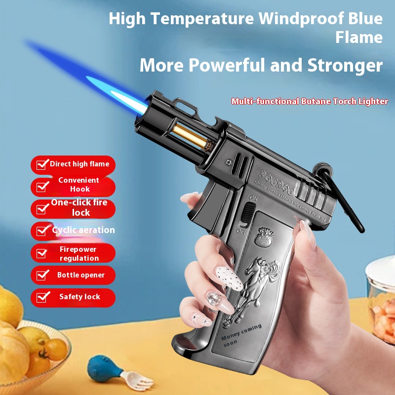 Windproof lighter household igniter welding gun outdoor high temperature handheld spray gun