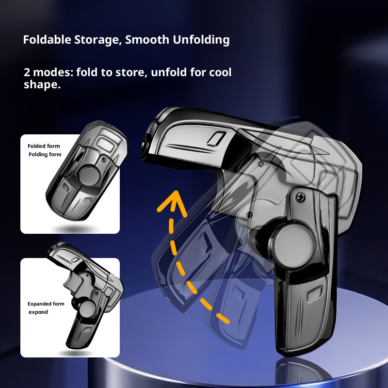 Folding gyro racing style windproof inflatable lighter rotates to decompress, compact and trendy toy