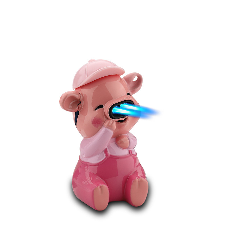 Douyin's hot style personalized creative double fire piggy cute inflatable lighter