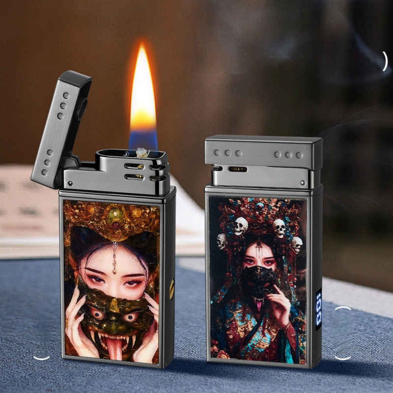 New kerosene lighter retro sandalwood voice controlled kerosene lighter black technology induction
