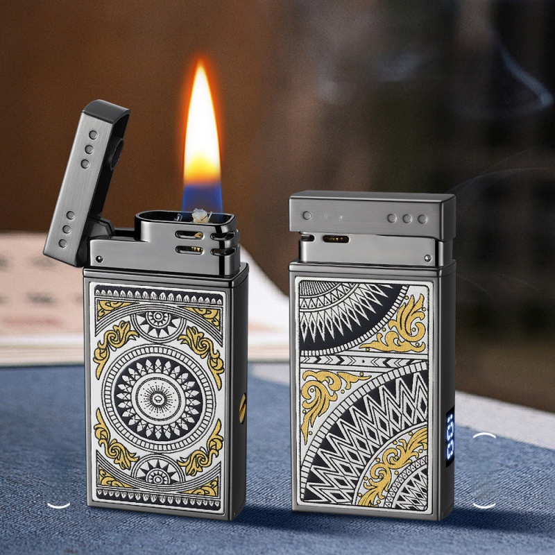 New kerosene lighter retro sandalwood voice controlled kerosene lighter black technology induction