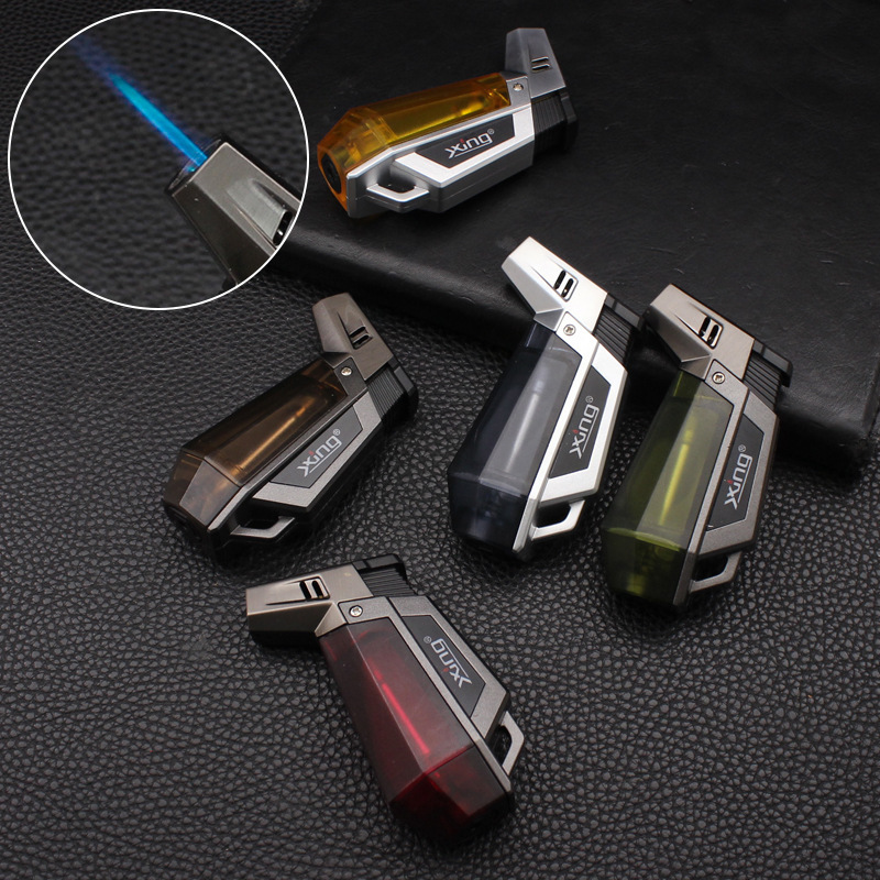 Creative windproof lighter plastic metal large capacity direct flush inflatable cigarette lighter